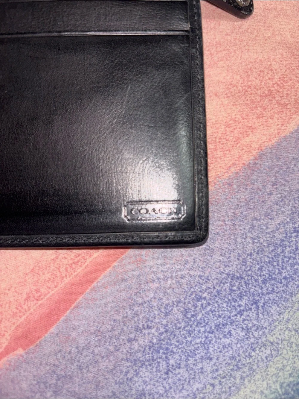 Coach vintage black leather checkbook wallet legacy 3trifold wallet